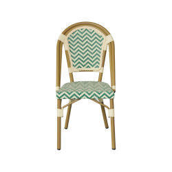 Stapelbare Gartenstühle Mobili Rebecca Tillandsia 85x46x57 Aluminium PVC, PET Grün Weiß Klassisch 2er-Set