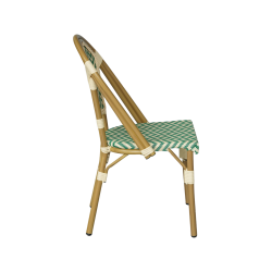 Stapelbare Gartenstühle Mobili Rebecca Tillandsia 85x46x57 Aluminium PVC, PET Grün Weiß Klassisch 2er-Set