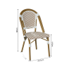 Stapelbare Gartenstühle Mobili Rebecca Cyperus 85x46x57 Aluminium PVC, PET Braun Weiß Klassisch 2er-Set