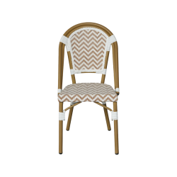 Stapelbare Gartenstühle Mobili Rebecca Cyperus 85x46x57 Aluminium PVC, PET Braun Weiß Klassisch 2er-Set