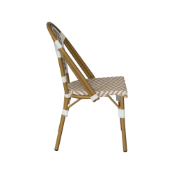 Stapelbare Gartenstühle Mobili Rebecca Cyperus 85x46x57 Aluminium PVC, PET Braun Weiß Klassisch 2er-Set