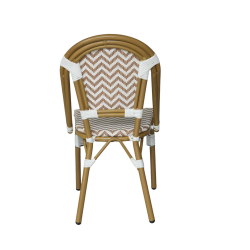 Stapelbare Gartenstühle Mobili Rebecca Cyperus 85x46x57 Aluminium PVC, PET Braun Weiß Klassisch 2er-Set