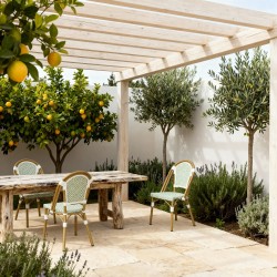 Stapelbare Gartenstühle Mobili Rebecca Schefflera 85x46x57 Aluminium PVC, PET Weiß Grün Klassisch 2er-Set