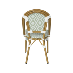 Stapelbare Gartenstühle Mobili Rebecca Schefflera 85x46x57 Aluminium PVC, PET Weiß Grün Klassisch 2er-Set