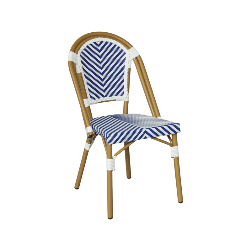 Stapelbare Gartenstühle Mobili Rebecca Alpinia 85x46x57 Aluminium PVC, PET Blau Weiß Klassisch 2er-Set