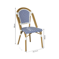 Stapelbare Gartenstühle Mobili Rebecca Alpinia 85x46x57 Aluminium PVC, PET Blau Weiß Klassisch 2er-Set