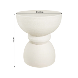 Couchtisch Moderner Rebecca Mobili Kaolin 42,5x35x35 cm MGO Weiß