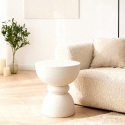 Couchtisch Moderner Rebecca Mobili Kaolin 42,5x35x35 cm MGO Weiß