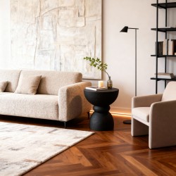 Couchtisch Moderner Rebecca Mobili Basalt 42,5x35x35 cm MGO Schwarz