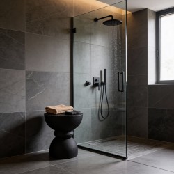 Couchtisch Moderner Rebecca Mobili Basalt 42,5x35x35 cm MGO Schwarz