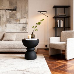 Couchtisch Moderner Rebecca Mobili Basalt 42,5x35x35 cm MGO Schwarz