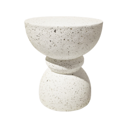 Couchtisch Moderner Rebecca Mobili Travertine 42,5x35x35 cm MGO Schwarz Weiß