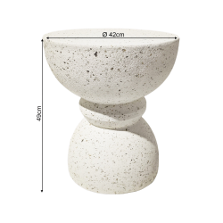 Couchtisch Moderner Rebecca Mobili Travertine 42,5x35x35 cm MGO Schwarz Weiß