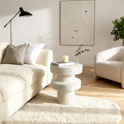 Couchtisch Rebecca Mobili Traveno 45x33x33 cm MGO Schwarz Weiß Moderner