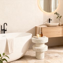 Couchtisch Rebecca Mobili Traveno 45x33x33 cm MGO Schwarz Weiß Moderner