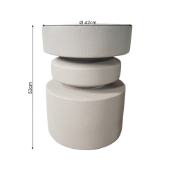 Tavolino da caffe Rebecca Mobili Alvo 46x35x35 MGO Bianco Moderno