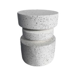 Tavolino da divano Rebecca Mobili Vexo 46x35x35 MGO Bianco Nero Moderno