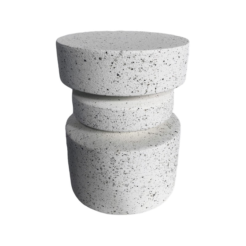 Tavolino da divano Rebecca Mobili Vexo 46x35x35 MGO Bianco Nero Moderno