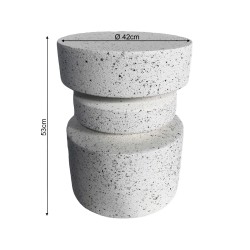 Tavolino da divano Rebecca Mobili Vexo 46x35x35 MGO Bianco Nero Moderno