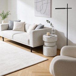 Tavolino da divano Rebecca Mobili Vexo 46x35x35 MGO Bianco Nero Moderno