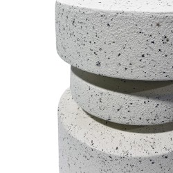 Tavolino da divano Rebecca Mobili Vexo 46x35x35 MGO Bianco Nero Moderno