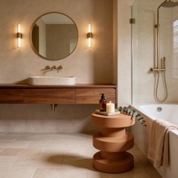 Tavolino da divano Rebecca Mobili Rokan 45x33x33 MGO Giallo Moderno