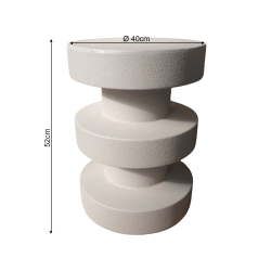 Tavolino da divano Rebecca Mobili Elmar 45x33x33 MGO Bianco Moderno