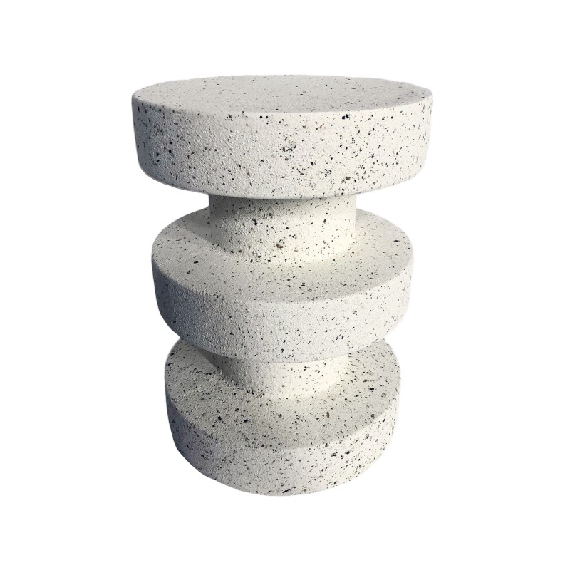 Bijzettafel Rebecca Mobili Kavos 45x33x33 cm MGO Wit Zwart Modern