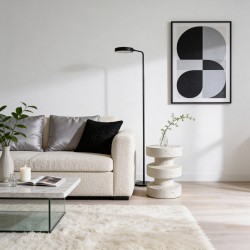 Bijzettafel Rebecca Mobili Kavos 45x33x33 cm MGO Wit Zwart Modern