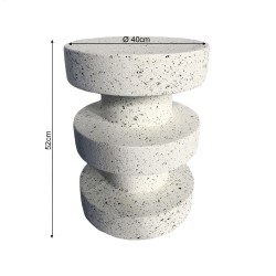 Bijzettafel Rebecca Mobili Kavos 45x33x33 cm MGO Wit Zwart Modern