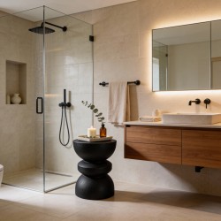 Couchtisch Rebecca Mobili Onar 44,5x35x35 cm MGO Schwarz Moderner