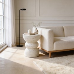 Couchtisch Moderner Rebecca Mobili Ferra 44,5x35x35 cm MGO Weiß Schwarz