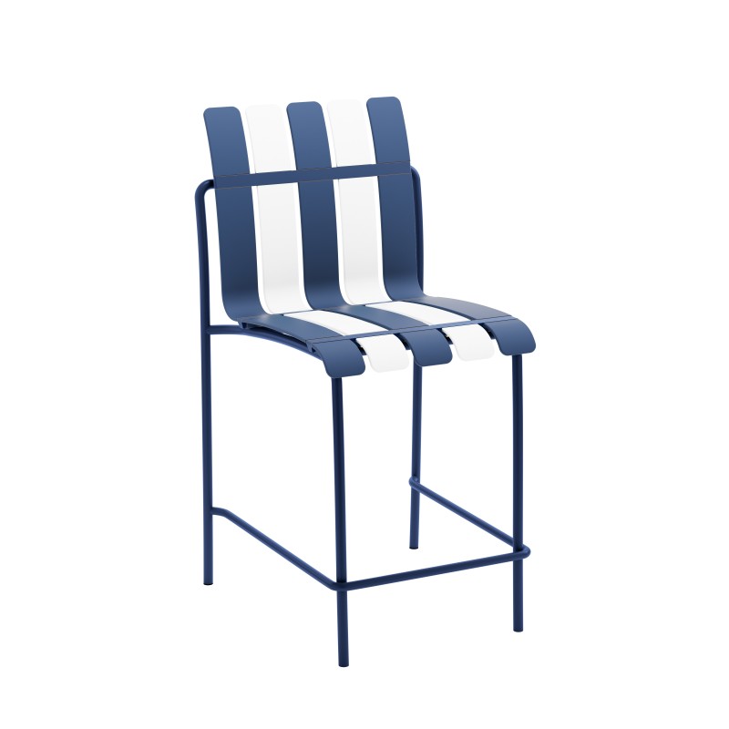 Sedia in plastica - bianco e blu