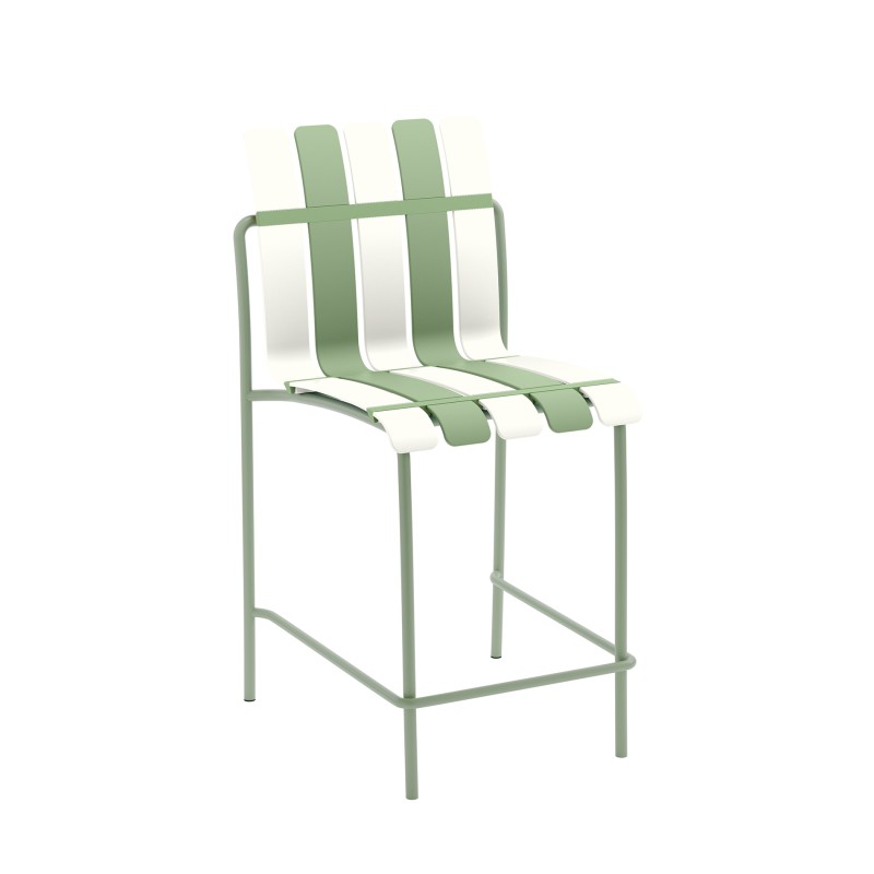 Sedia in plastica - bianco e verde