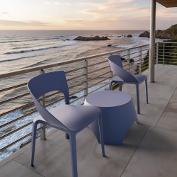 Sedia in plastica - blu grigio