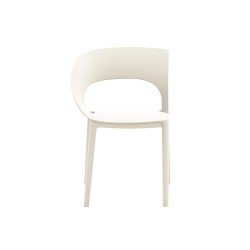 Sedia in plastica - bianco crema