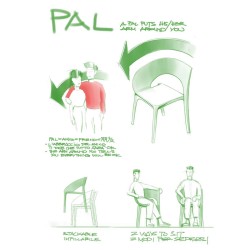 Sedia in plastica - arancio tropicale