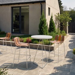 Tavolo alto in ferro - bianco crema