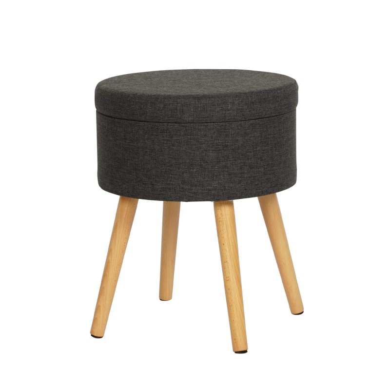 Banco com Armazenamento Rebecca Mobili Neroli 45x36x36 cm MDF, PET, Metal Cinza Escuro Moderno