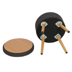 Banco com Armazenamento Rebecca Mobili Neroli 45x36x36 cm MDF, PET, Metal Cinza Escuro Moderno