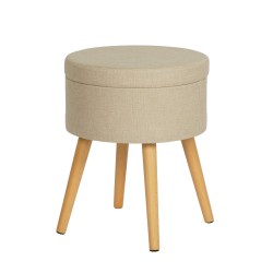 RE7237 Sgabello rotondo con contenitore beige