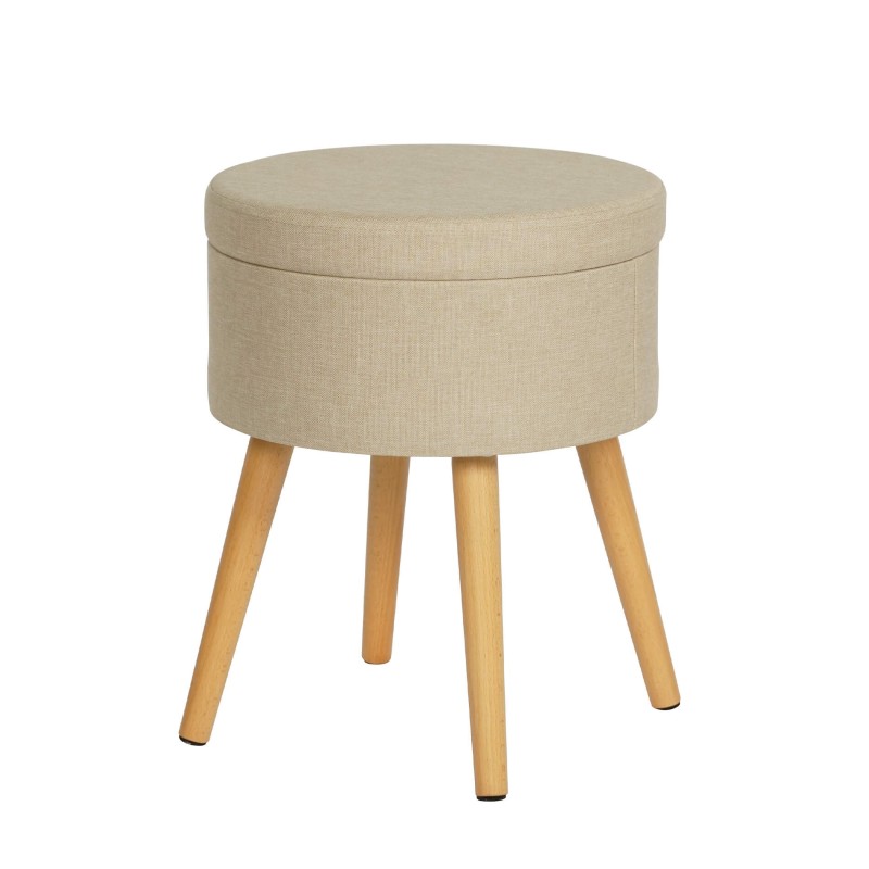 Apoio para Pés Rebecca Mobili Tiaré 45x36x36 cm MDF, PET, Metal Bege Moderno