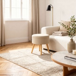 Apoio para Pés Rebecca Mobili Tiaré 45x36x36 cm MDF, PET, Metal Bege Moderno