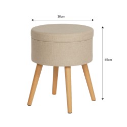 Apoio para Pés Rebecca Mobili Tiaré 45x36x36 cm MDF, PET, Metal Bege Moderno