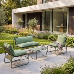 RE7310 - Set sofa verde (1 sofa + 2 poltrone + 1 tavolino)