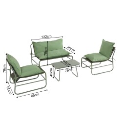 RE7310 - Set sofa verde (1 sofa + 2 poltrone + 1 tavolino)