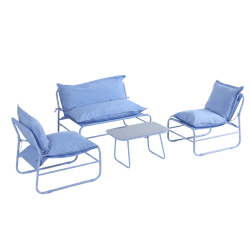 RE7311 - Set sofa blu (1 sofa + 2 poltrone + 1 tavolino)