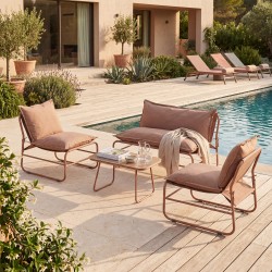 RE7312 - Set sofa mocha (1 sofa + 2 poltrone + 1 tavolino)