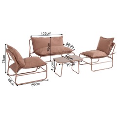 RE7312 - Set sofa mocha (1 sofa + 2 poltrone + 1 tavolino)