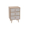 Szafka Nocna 3 Szuflady Mobili Rebecca Liven 55x35x29 cm MDF Sosna Brązowa Biała